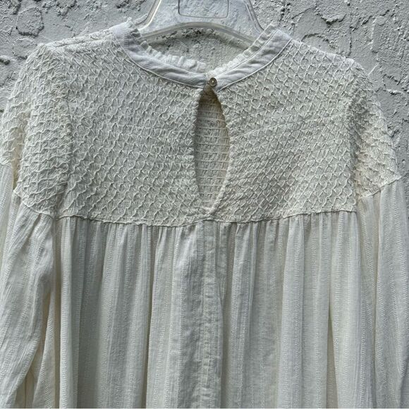 FREE PEOPLE Obi Mila Smocked Tunic Blouse Size Medium - Picture 5 of 12